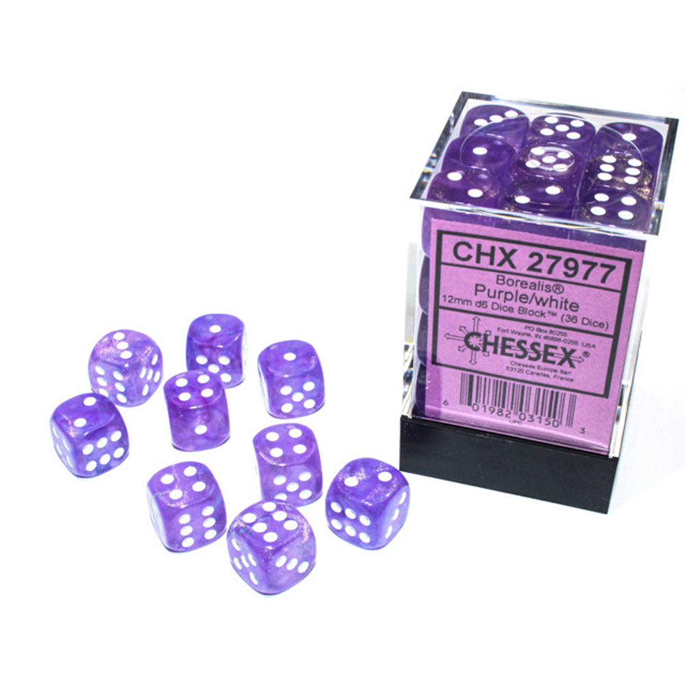 Borealis Chessex 12mm D6 Luminary Würfelblock