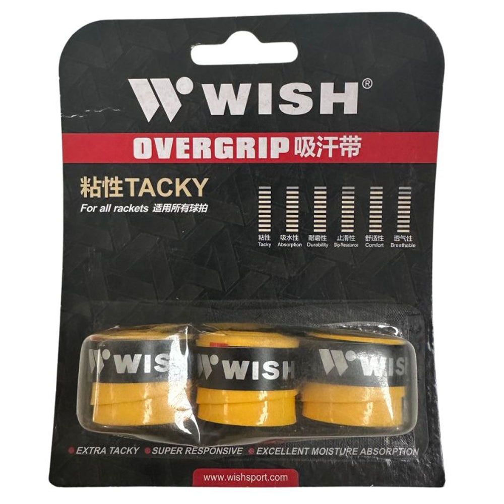 Wish Tennis Overgrips 3pcs (Yellow)
