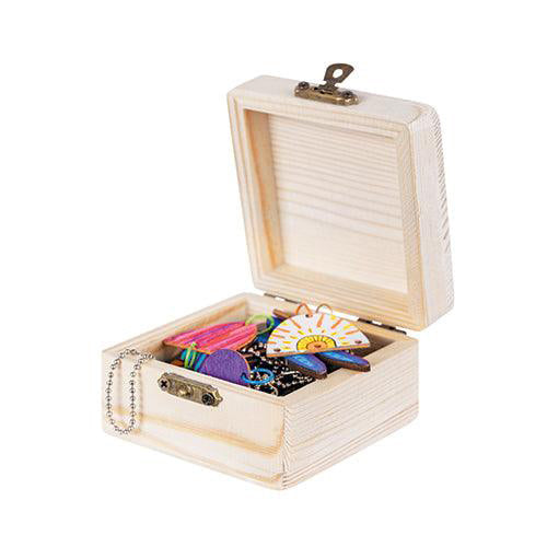 Wooden Mini Jewellery Box Square (7.8x7.8x4.5cm)