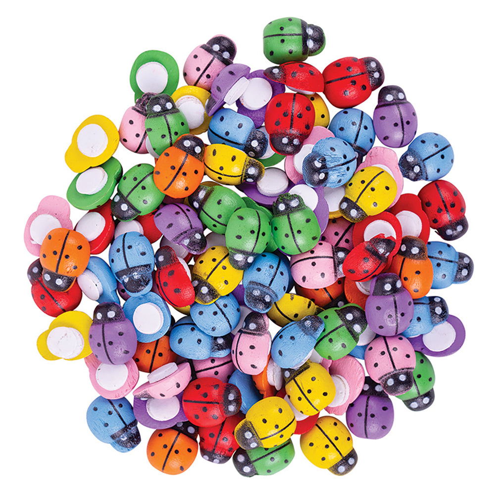 Coloured Wooden Ladybugs 200pk