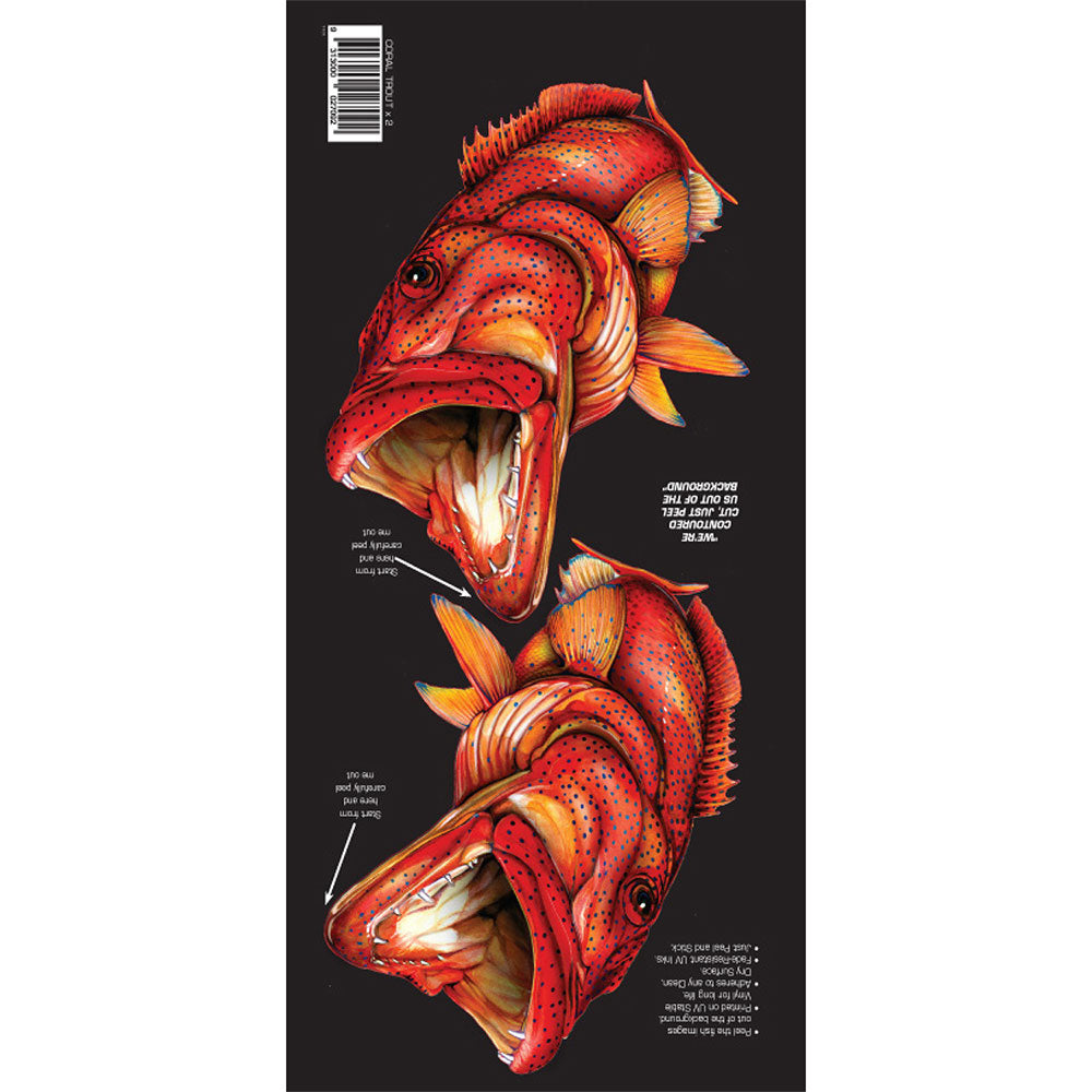 Fisch-Sticka mit zwei Booten im Retro-Stil (klein)