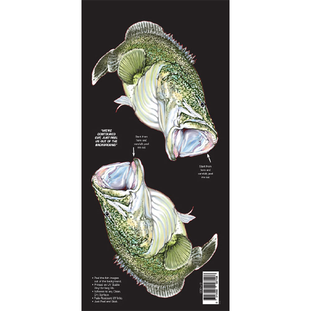 Fisch-Sticka mit zwei Booten im Retro-Stil (klein)