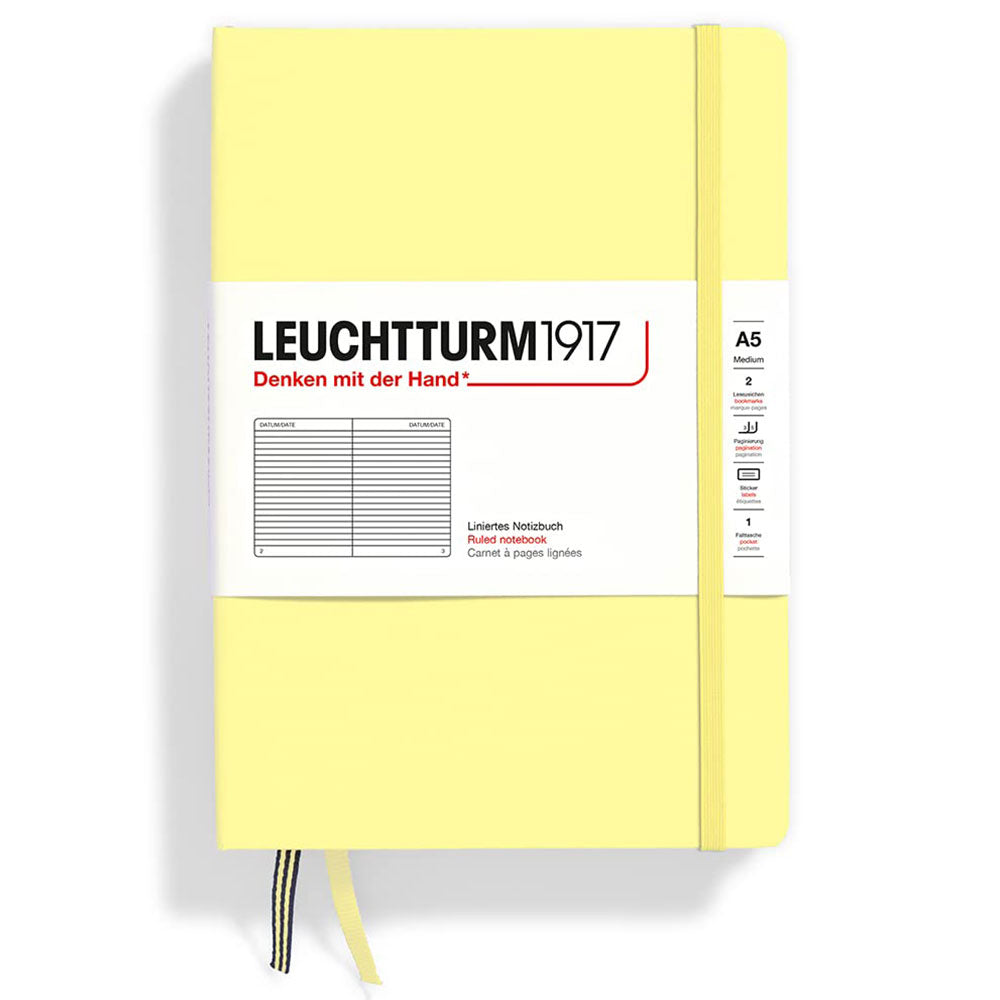 leuchtturmハードカバーはノートブックa5(黄色)を支配する