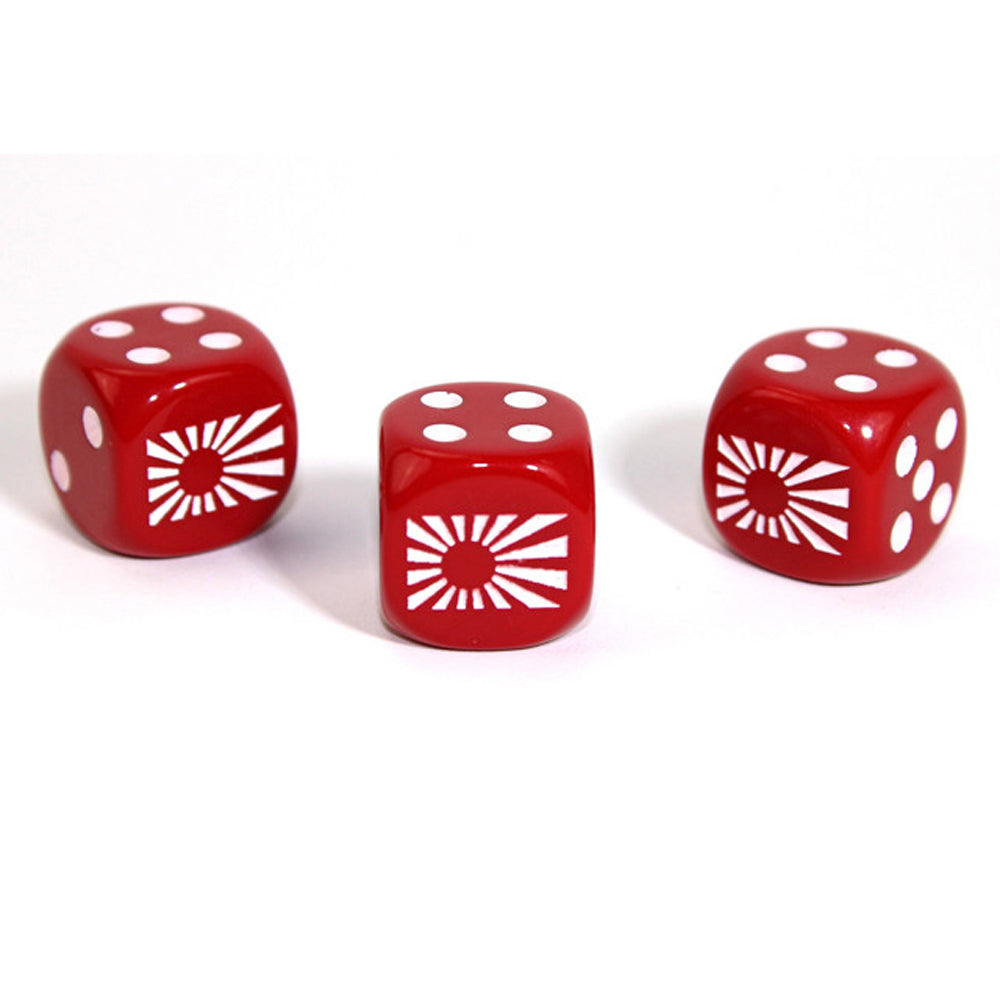 Chessex D6 Axis and Allies Japan Blank 1 Face Dice (Opaque Red/White)