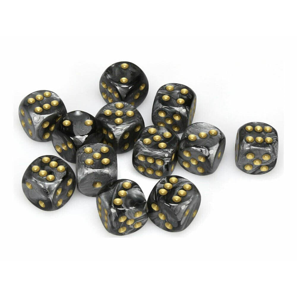 D6 Würfel glänzend 16 mm (12 Würfel)