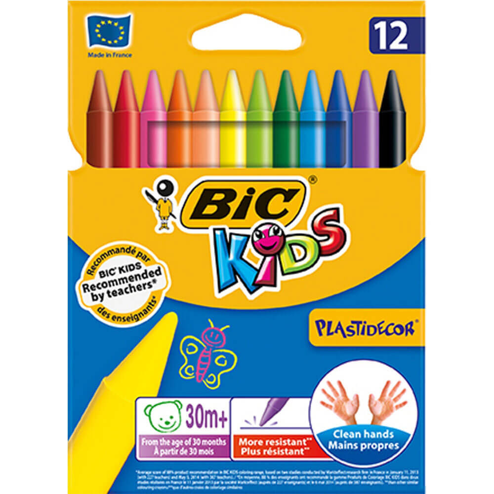 Bic Kids Plastidecor Crayons(12pk)