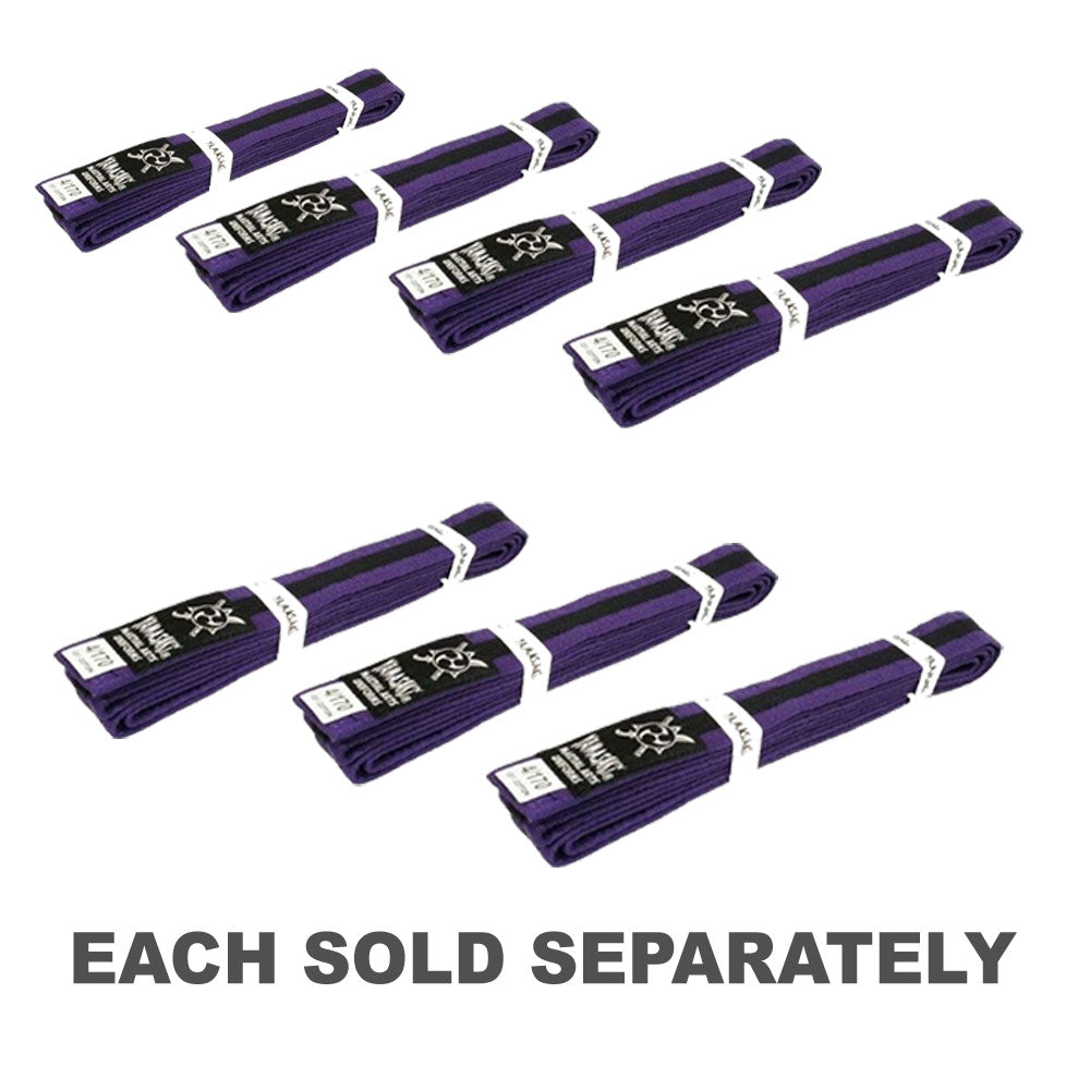 Yamasaki Coloured Martial Arts Belts w/ Black Stripe (Purple)