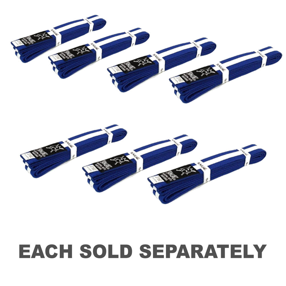 Yamasaki Coloured Martial Arts Belts with White Stripe (Blue)