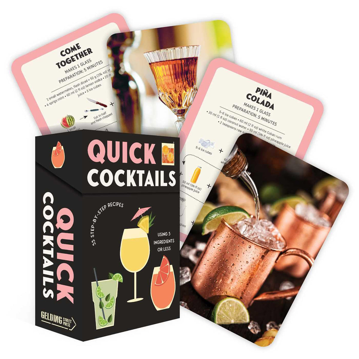 Quick Cocktails Cards: 55 Recipes with 5 Ingredients or Less