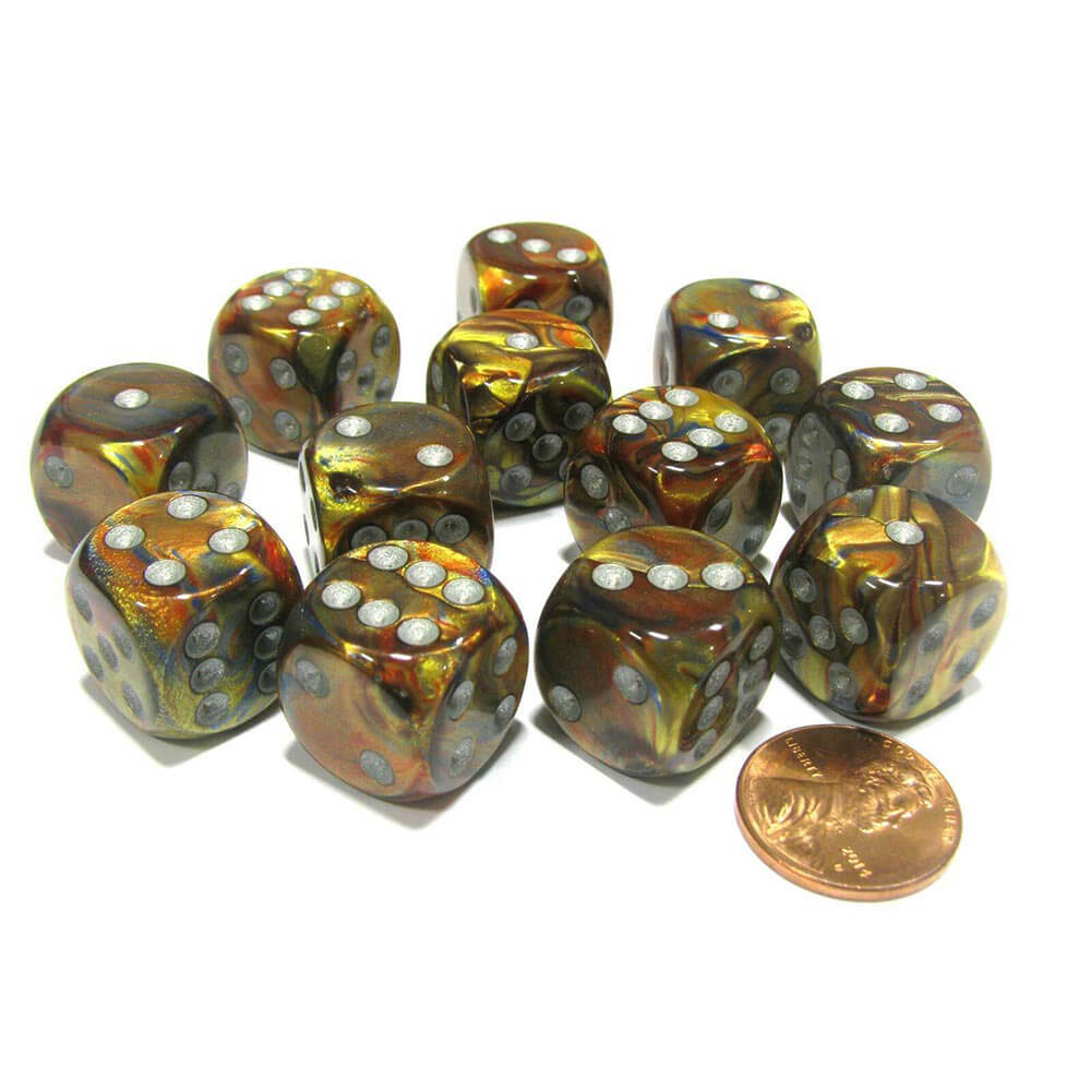  D6 Würfel glänzend 16 mm (12 Würfel)