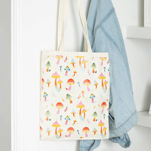 Funky Fungi Print Polycotton Tote Bag